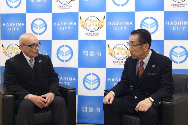 羽島市松井聡市長との対談風景