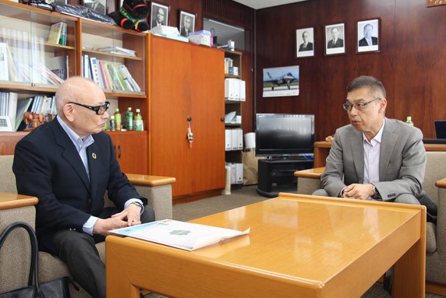 笠松町古田聖人町長との対談風景