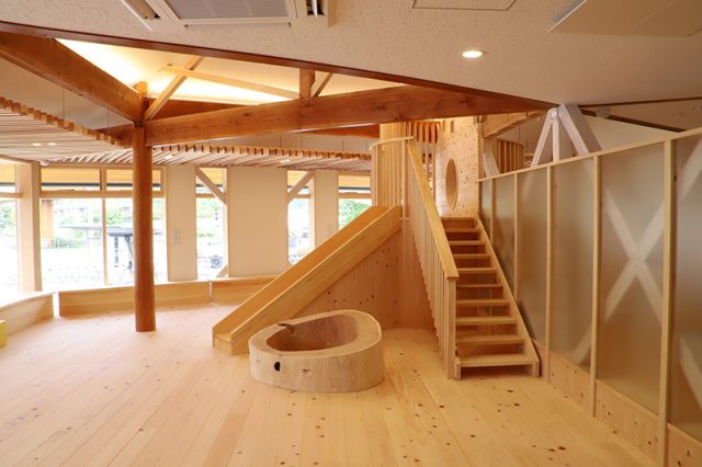 なかつがわ森の木遊館の館内