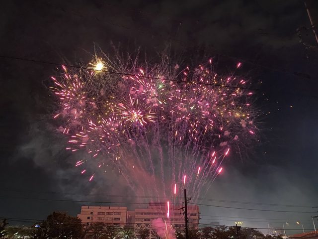 可児夏まつりの噴き上げ花火