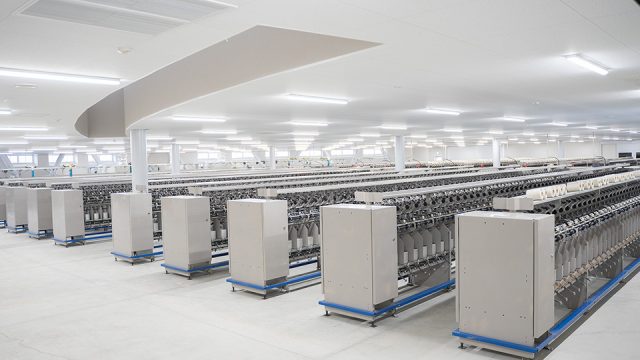 浅野撚糸株式会社の双葉スーパーゼロ　ミル　工場内