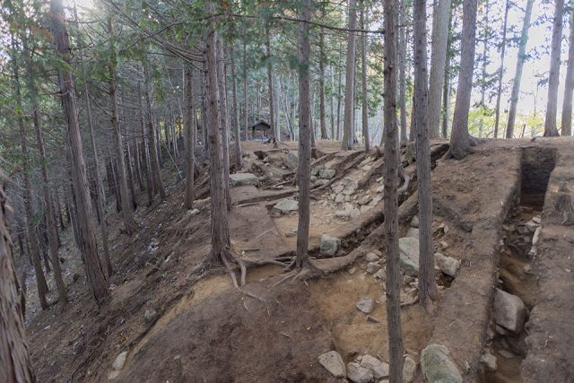 姉小路氏城跡・古川城跡の虎口石垣