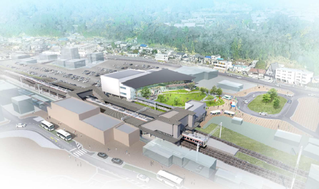 瑞浪駅周辺再開発のパース図