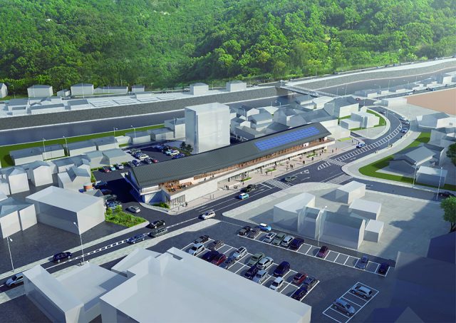 新庁舎の上空イメージパース