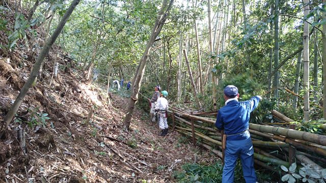 久々利城跡の整備の様子