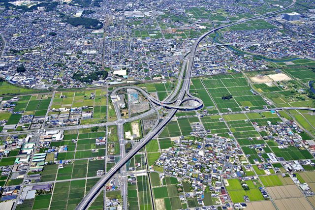 大垣西インターチェンジ周辺の風景